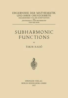 bokomslag Subharmonic Functions