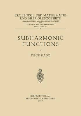 Tibor Radó, Tibor Rado - Subharmonic Functions, Häftad