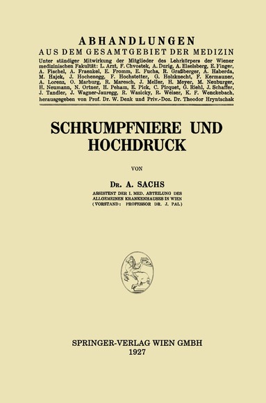 Árpád Sachs - Schrumpfniere und Hochdruck, Häftad