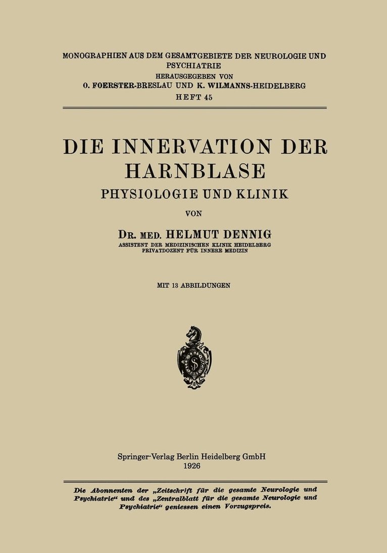 Die Innervation der Harnblase 1