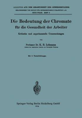 bokomslag Die Bedeutung der Chromate fr die Gesundheit der Arbeiter