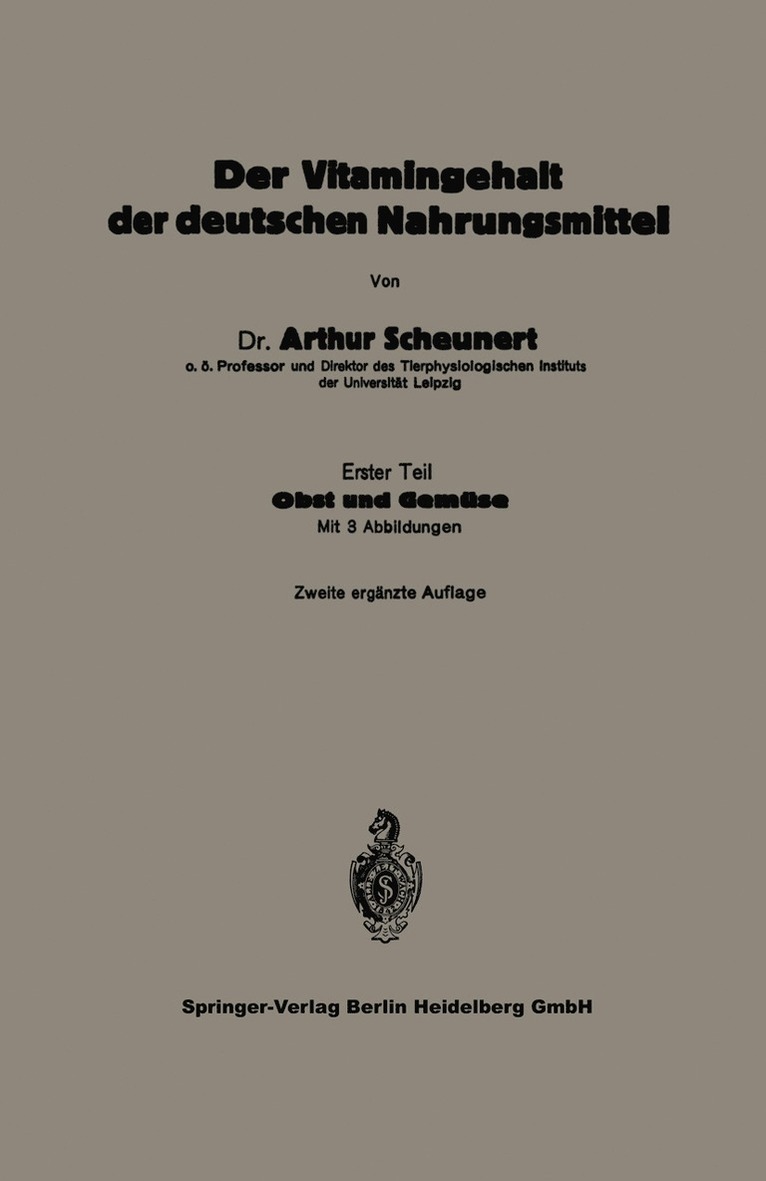 Der Vitamingehalt der deutschen Nahrungsmittel