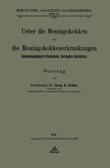 Georg B. Gruber - Ueber die Meningokokken und die Meningokokkenerkrankungen, Häftad