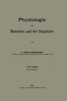 bokomslag Physiologie des Menschen und der Sugetiere