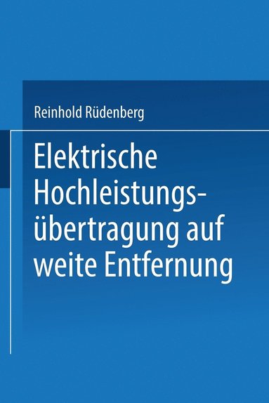 bokomslag Elektrische Hochleistungsbertragung auf weite Entfernung