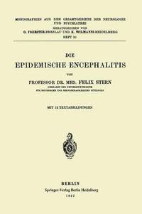 bokomslag Die Epidemische Encephalitis