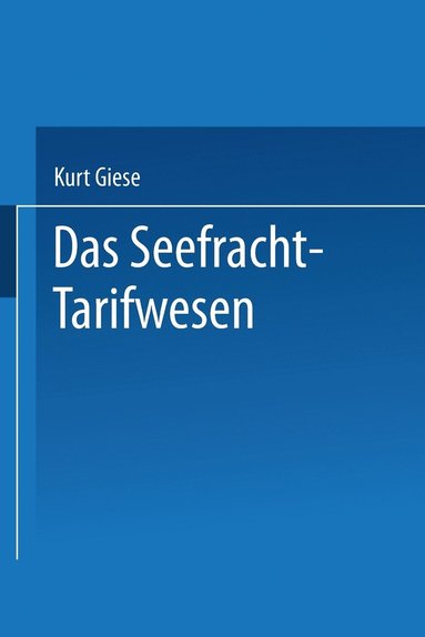 bokomslag Das Seefracht-Tarifwesen