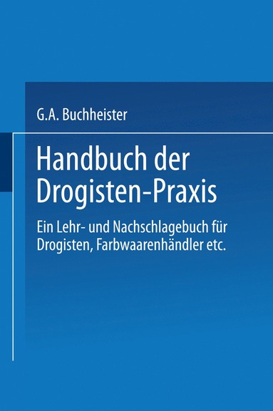 bokomslag Handbuch der Drogisten-Praxis