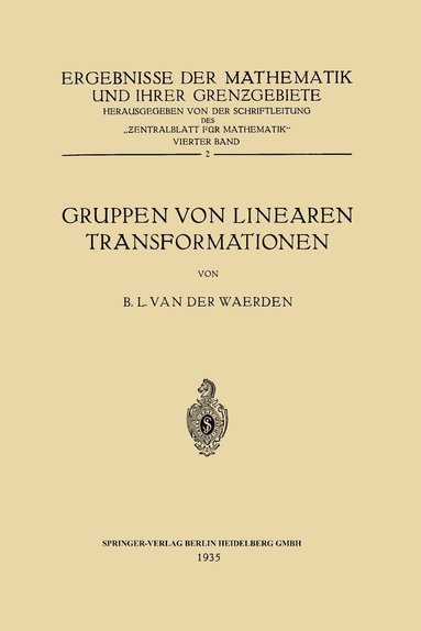 bokomslag Gruppen von Linearen Transformationen