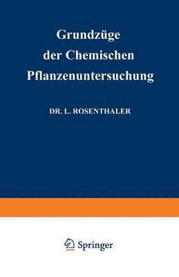 bokomslag Grundzüge der Chemischen Pflanzenuntersuchung