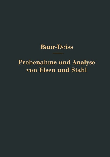 bokomslag Probenahme und Analyse von Eisen und Stahl