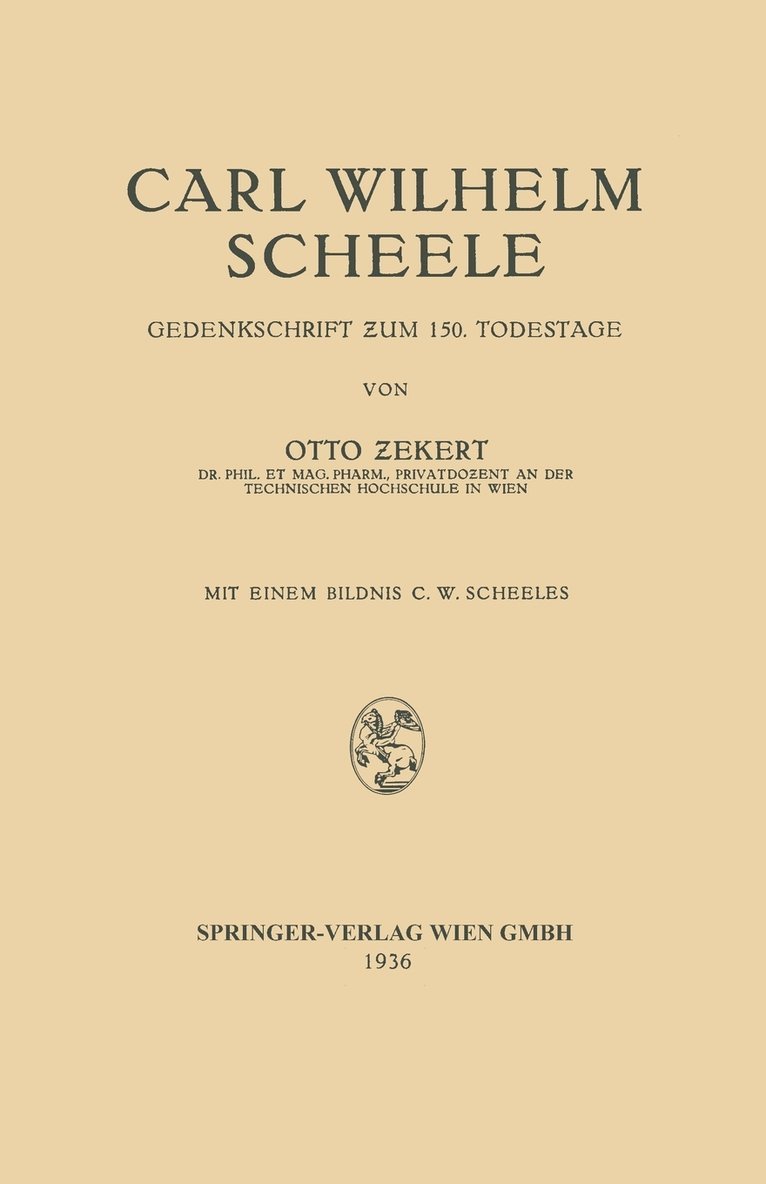 Otto Zekert, Carl Wilhelm Scheele - Carl Wilhelm Scheele, Häftad