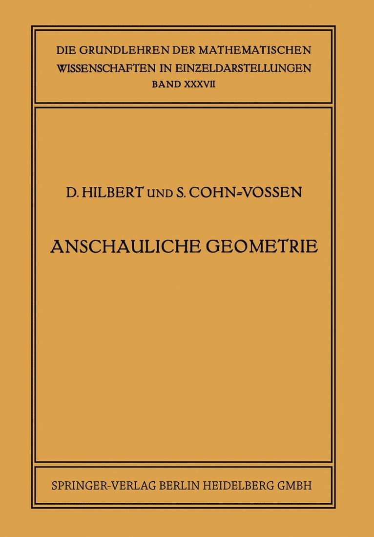 David Hilbert, Stefan Cohn-Vossen - Anschauliche Geometrie, Häftad