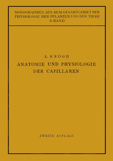 bokomslag Anatomie und Physiologie der Capillaren