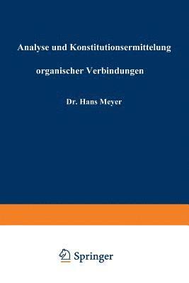 bokomslag Analyse und Konstitutionsermittelung organischer Verbindungen