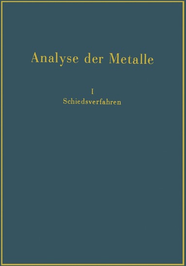 bokomslag Analyse der Metalle