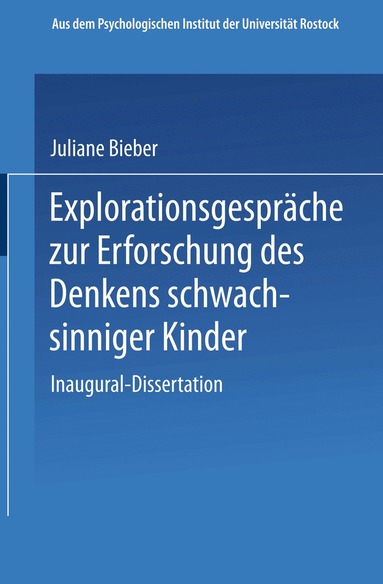 bokomslag Explorationsgespräche zur Erforschung des Denkens schwachsinniger Kinder