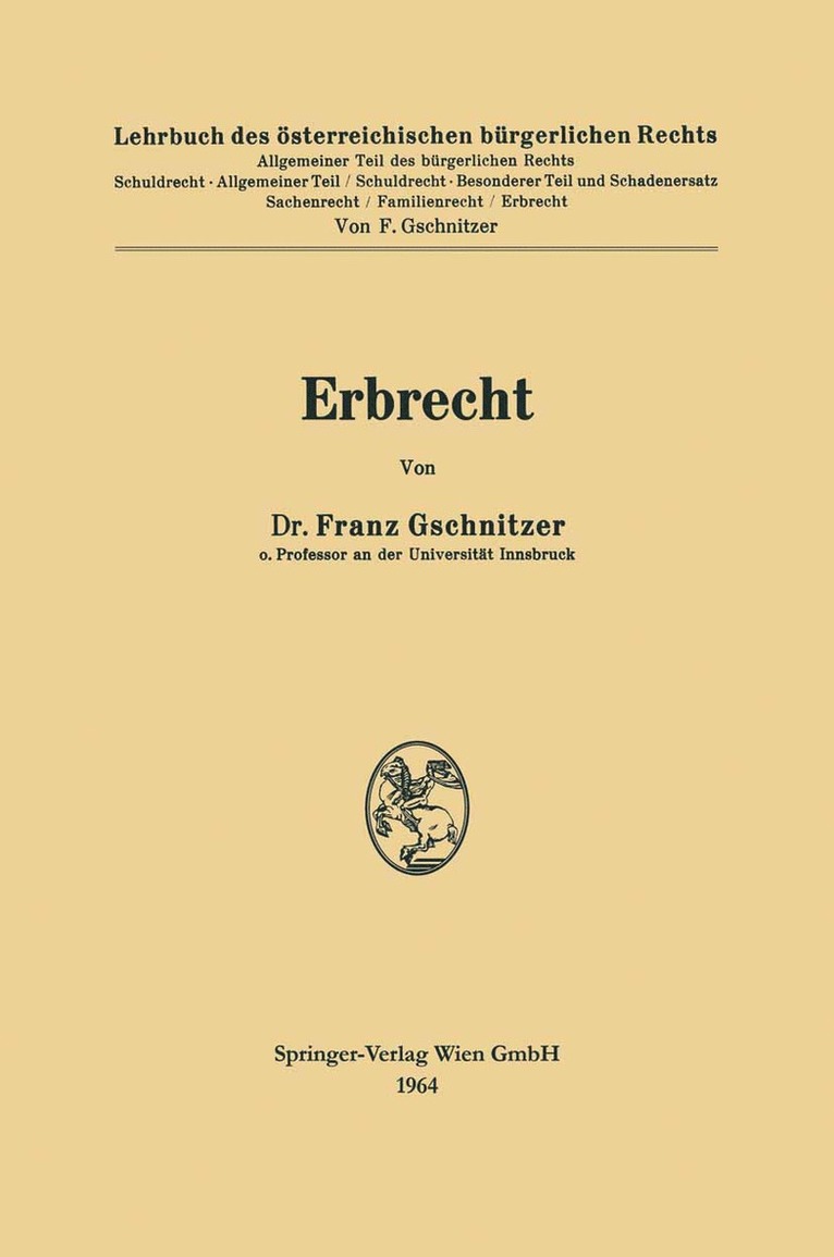 Franz Gschnitzer - Erbrecht, Häftad