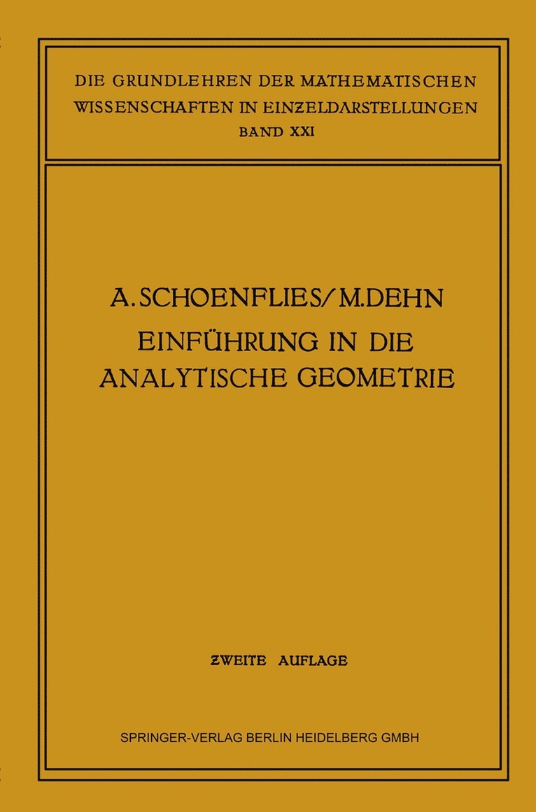 Einfhrung in die Analytische Geometrie der Ebene und des Raumes 1