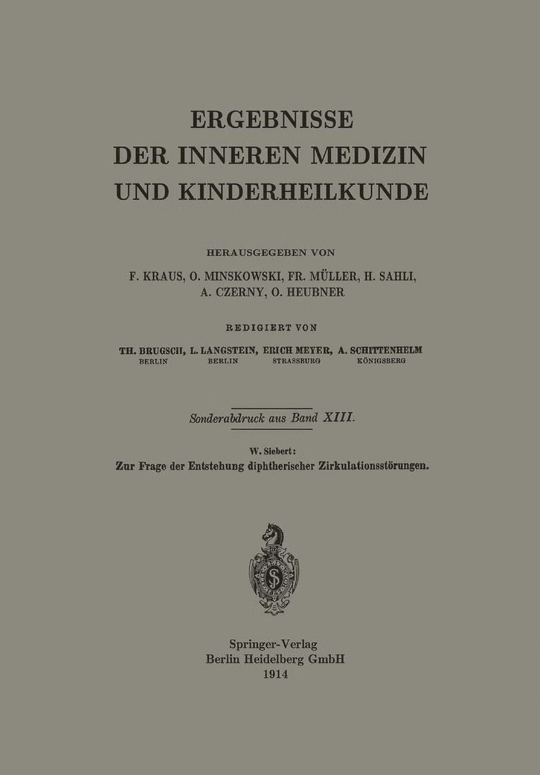 Zur Frage der Entstehung diphtherischer Zirkulationsstrungen 1