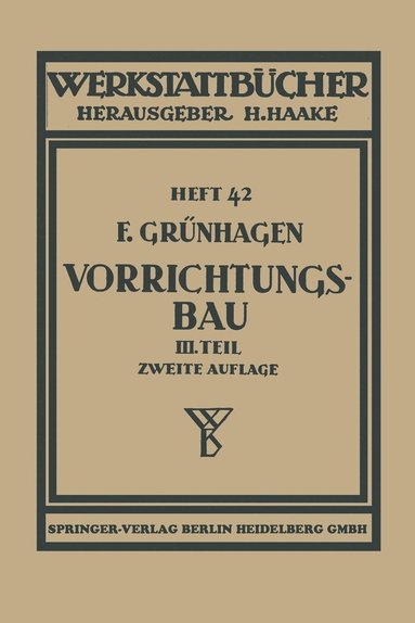 bokomslag Der Vorrichtungsbau