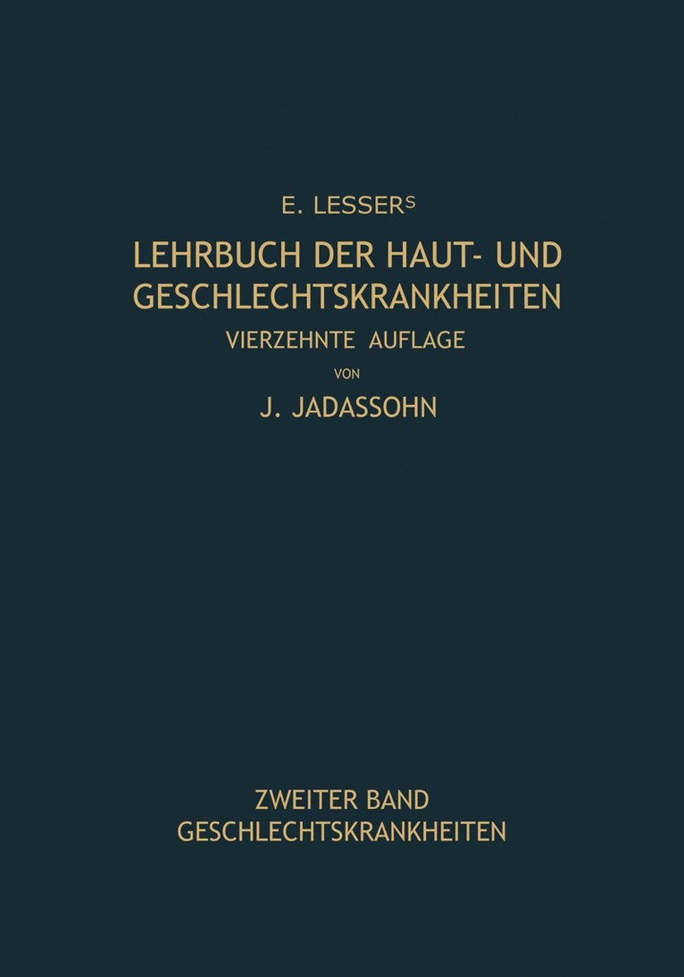 Edmund Lesser, Josef Jadassohn - Lehrbuch der Haut- und Geschlechtskrankheiten, Häftad