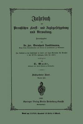 Jahrbuch der preußischen Forst- und Jagdgesetzgebung und Verwaltung