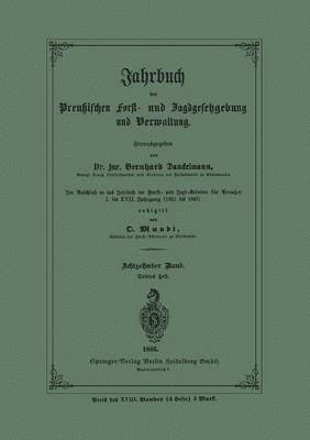 bokomslag Jahrbuch der Preuischen Forst- und Jagd-Gesetzgebung und Verwaltung