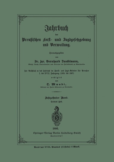 bokomslag Jahrbuch der Preußischen Forst- und Jagd-Gesetzgebung und Verwaltung