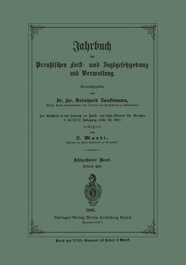 bokomslag Jahrbuch der Preuischen Forst- und Jagd-Gesetzgebung und Verwaltung