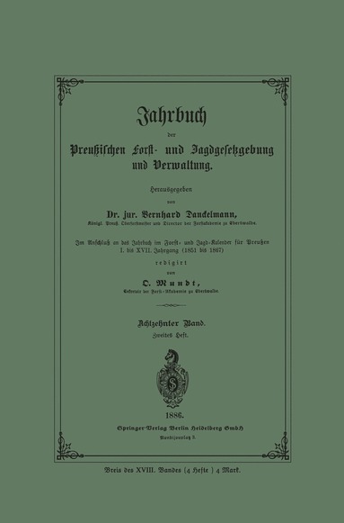 bokomslag Jahrbuch der Preußischen Forst- und Jagdgesetzgebung und Verwaltung