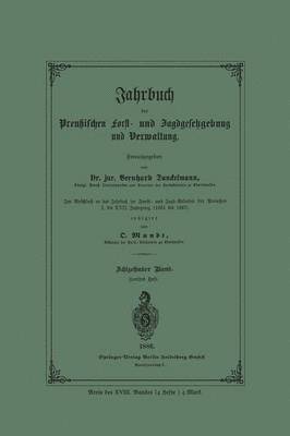 Jahrbuch der Preuischen Forst- und Jagdgesetzgebung und Verwaltung 1