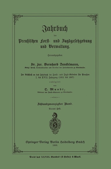 bokomslag Jahrbuch der Preußischen Frost- und Jagdgesetzgebung und Verwaltung
