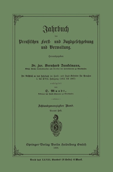 bokomslag Jahrbuch der Preuischen Frost- und Jagdgesetzgebung und Verwaltung