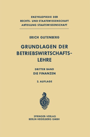 Erich Gutenberg - Grundlagen der Betriebswirtschaftslehre, Häftad