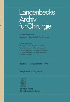 Verhandlungen der Deutschen Gesellschaft fr Chirurgie: Tagung vom 8. bis 11. Mai 1974 1