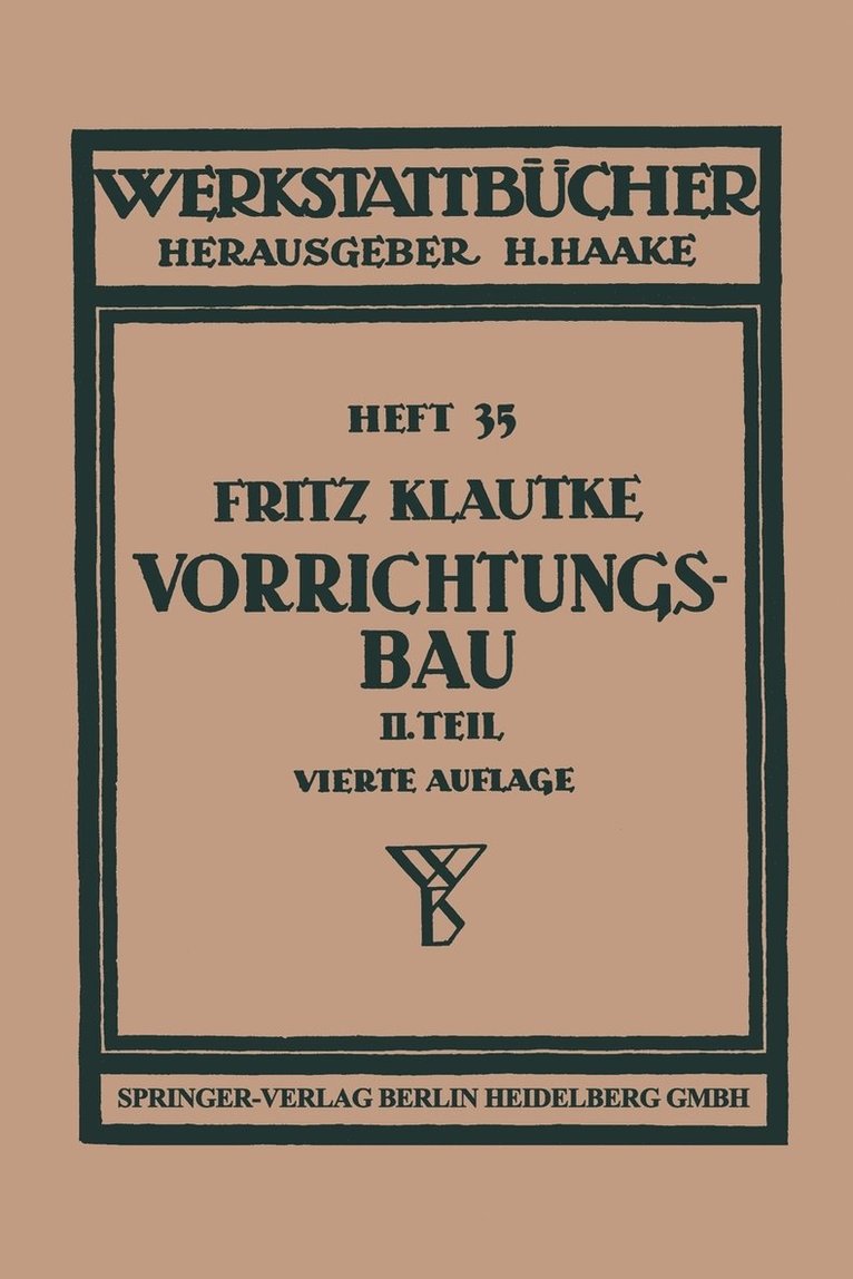 Der Vorrichtungsbau 1