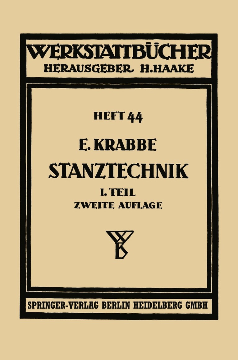 Erich Krabbe - Stanztechnik, Häftad