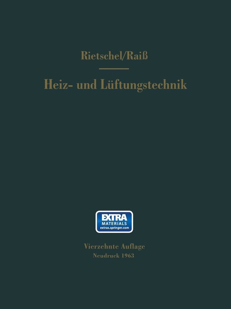 H. Rietschels Lehrbuch der Heiz- und Lüftungstechnik