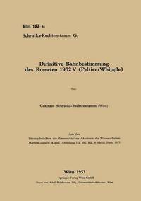 bokomslag Definitive Bahnbestimmung des Kometen 1932V (Peltier-Whipple)