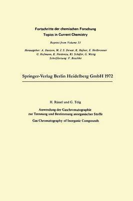 bokomslag Anwendung der Gaschromatographie zur Trennung und Bestimmung anorganischer Stoffe