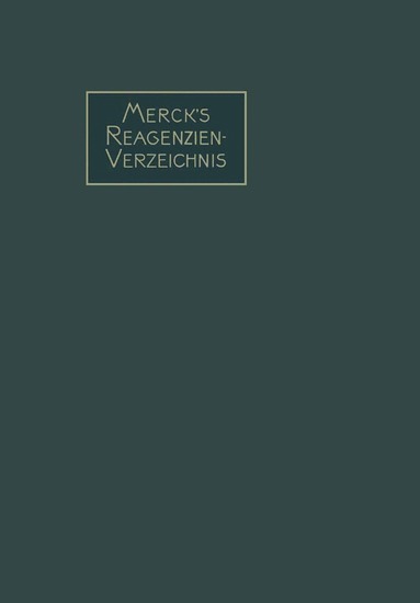 bokomslag Merck's Reagenzien-Verzeichnis