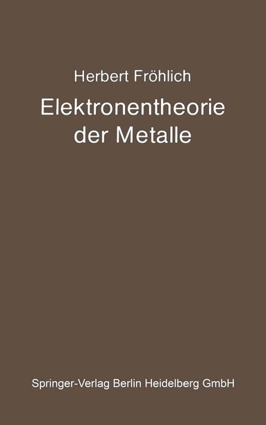 bokomslag Elektronentheorie der Metalle