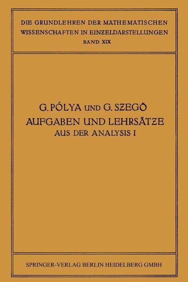 bokomslag Aufgaben und Lehrsätze aus der Analysis