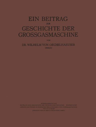 bokomslag Ein Beitrag zur Geschichte der Grossgasmaschine