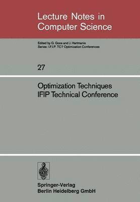 bokomslag Optimization Techniques IFIP Technical Conference