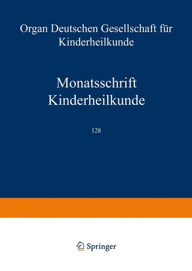 bokomslag Monatsschrift Kinderheilkunde