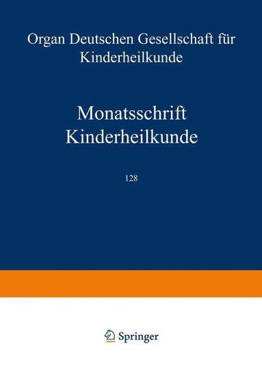 bokomslag Monatsschrift Kinderheilkunde