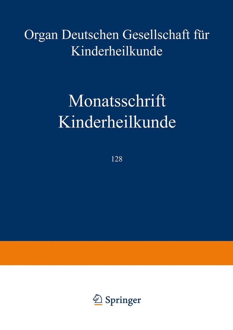 Monatsschrift Kinderheilkunde 1