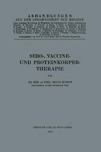 bokomslag Sero-, Vaccine- und Proteinkrper-Therapie